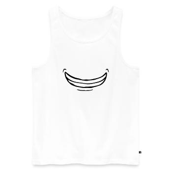 Comic wide exuberant grin - Men's Premium Organic Tank Top - white - Front - Michal (187cm)