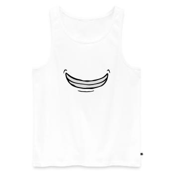 Wide exuberant comic grin - Men's Premium Organic Tank Top - white - Front - Michal (187cm)