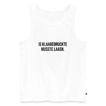 Erzgebirge Kleingedruckt Mundart - Männer Premium Bio Tank Top - Weiß - Vorne - Michal (187cm)