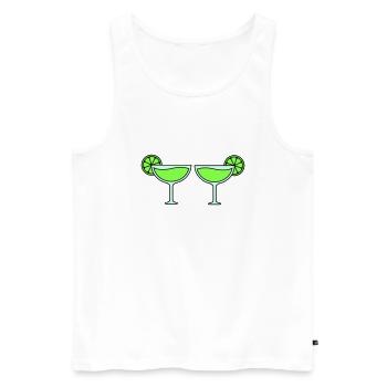 Cocktails - Débardeur bio Premium Homme - blanc - Devant - AI Model Male 178 light (178cm)