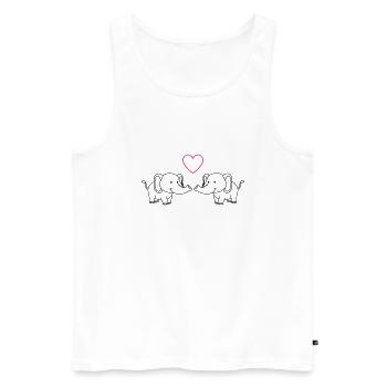 Elephants in love - Men's Premium Organic Tank Top - white - Front - AI Model Male 178 light (178cm)