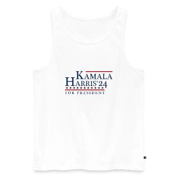 Kamala Harris 2024 - Men's Premium Organic Tank Top - white - Front - Michal (187cm)