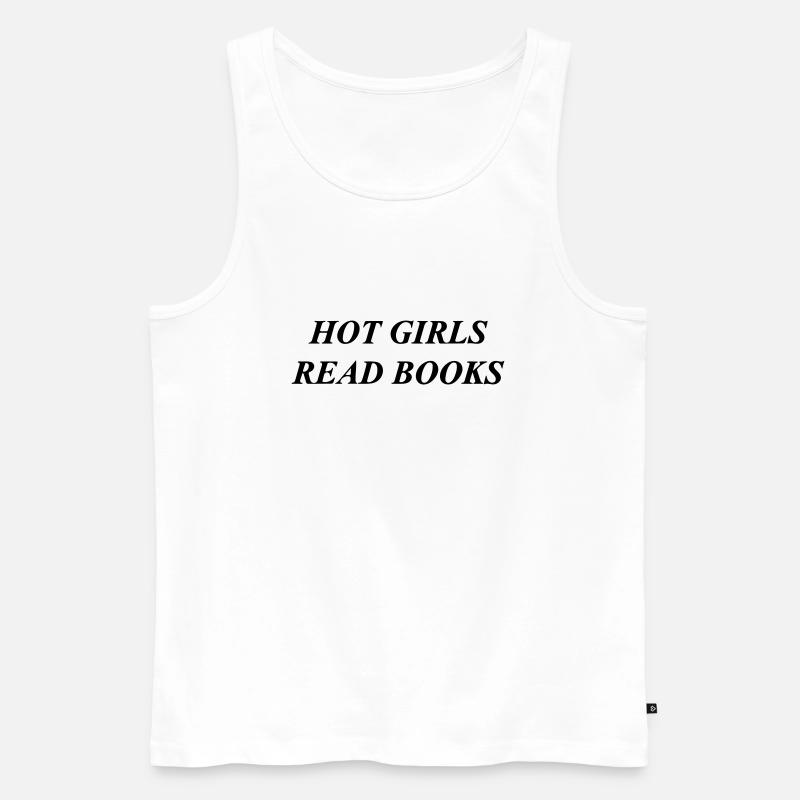 heiße Mädchen lesen Bücher - Männer Premium Bio Tank Top - Weiß