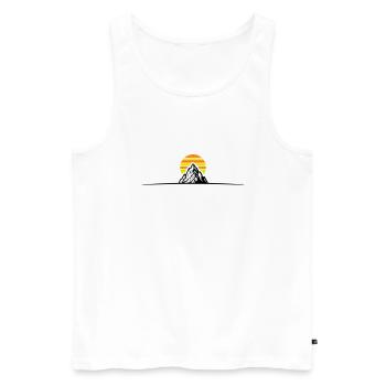 Mountains icon - Men's Premium Organic Tank Top - white - Front - Michal (187cm)