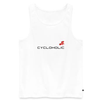 cycloholic - Männer Premium Bio Tank Top - Weiß - Vorne - Michal (187cm)