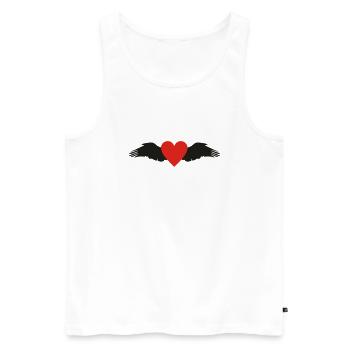 Wings & Heart - Men's Premium Organic Tank Top - white - Front - AI Model Male 178 light (178cm)