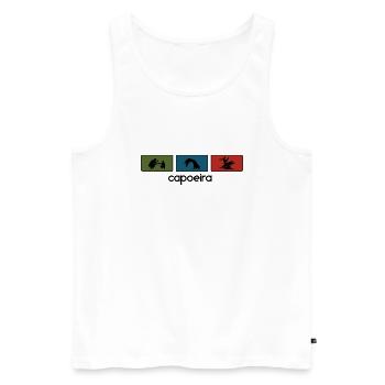Capoeira Tricolor Black Outline - Männer Premium Bio Tank Top - Weiß - Vorne - Michal (187cm)