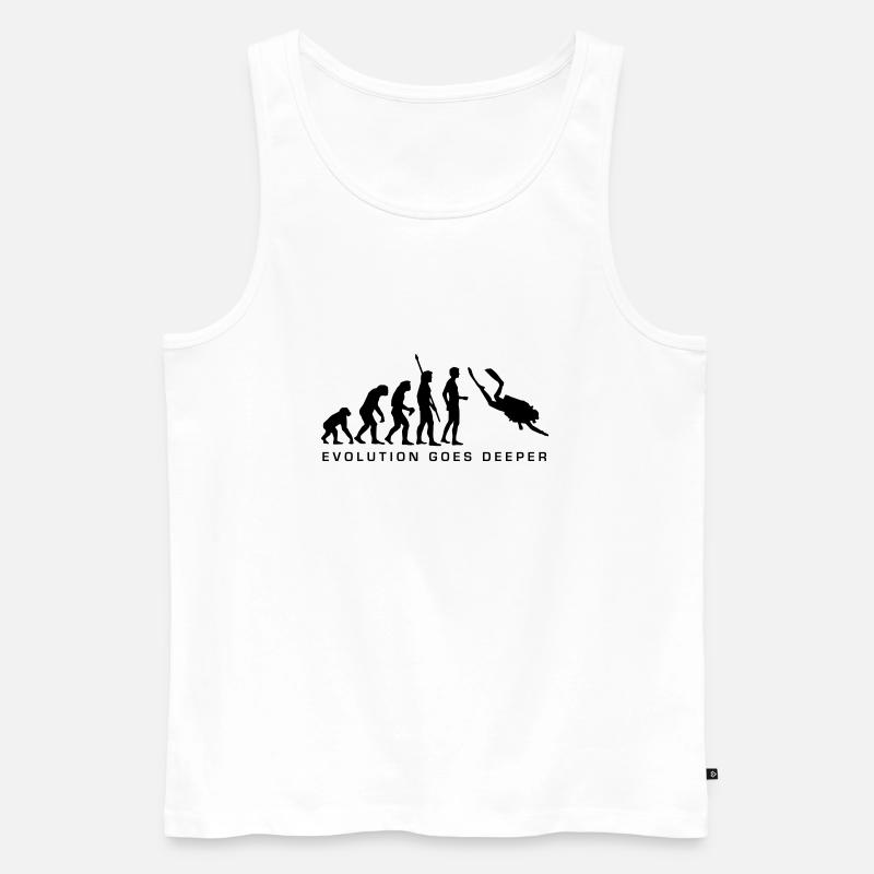 evolution_taucher_b - Männer Premium Bio Tank Top - Weiß