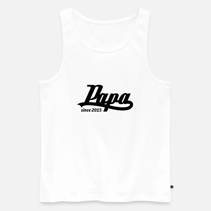 Papa since 2015 (dh) - Männer Premium Bio Tank Top - Weiß