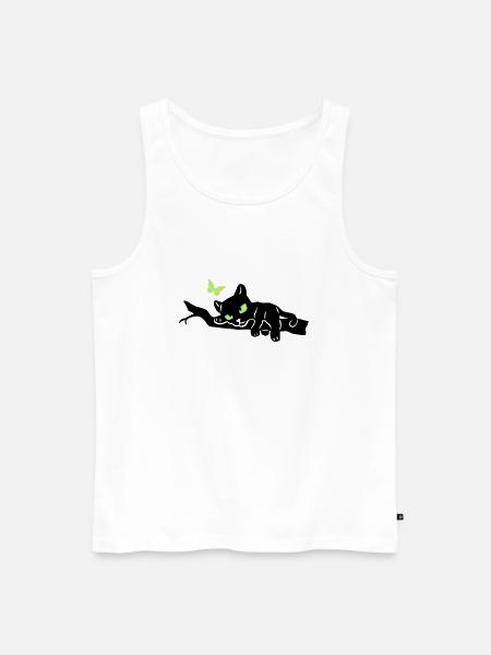 Panther auf Ast - Männer Premium Bio Tank Top - Weiß