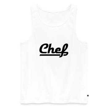 Chef - Débardeur bio Premium Homme - blanc - Devant - AI Model Male 178 light (178cm)
