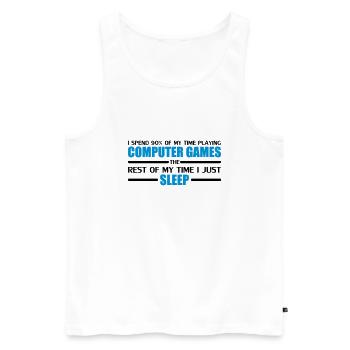 Computer Games - Men's Premium Organic Tank Top - white - Front - AI Model Male 178 light (178cm)