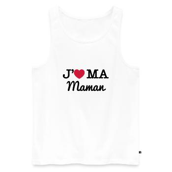 J'aime ma Maman - Débardeur bio Premium Homme - blanc - Devant - Michal (187cm)