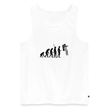 evolution_astronaut_2c - Männer Premium Bio Tank Top - Weiß - Vorne - Michal (187cm)