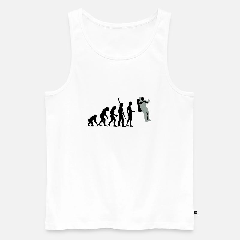 evolution_astronaut_2c - Débardeur bio Premium Homme - blanc