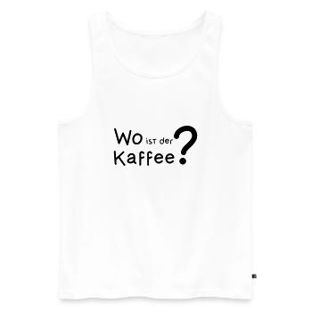 Wo ist der Kaffee ? - Männer Premium Bio Tank Top - Weiß - Vorne - AI Model Male 178 light (178cm)