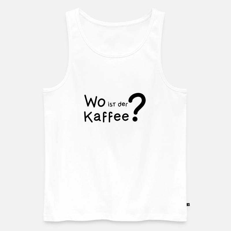 Wo ist der Kaffee ? - Männer Premium Bio Tank Top - Weiß