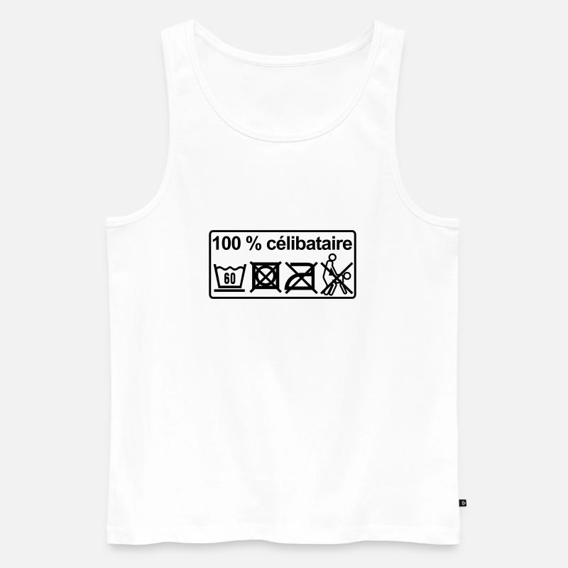 100% unverheiratet - Männer Premium Bio Tank Top - Weiß