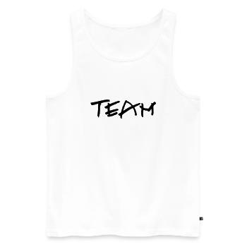 kl_team_vec_1 de - Männer Premium Bio Tank Top - Weiß - Vorne - Michal (187cm)