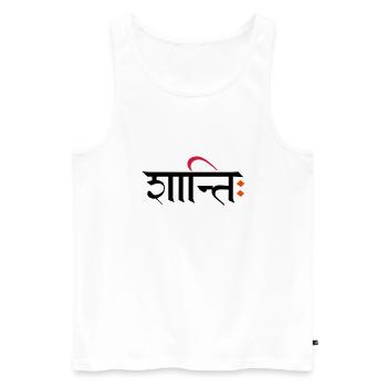 Shanti - Peace - Men's Premium Organic Tank Top - white - Front - Michal (187cm)