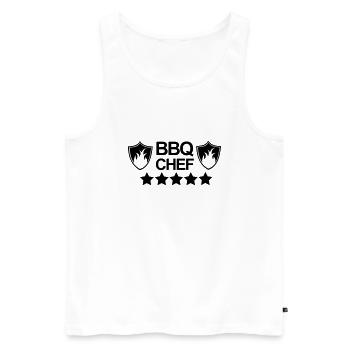 Grill,Grilling,BBQ,cooking,chef,meat,summer,sausag - Men's Premium Organic Tank Top - white - Front - AI Model Male 178 light (178cm)