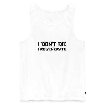 I don't die I regenerate (Doctor Who) - Débardeur bio Premium Homme - blanc - Devant - AI Model Male 178 light (178cm)