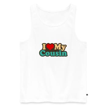 i love my cousin - Männer Premium Bio Tank Top - Weiß - Vorne - Michal (187cm)