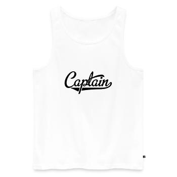 captain - Débardeur bio Premium Homme - blanc - Devant - AI Model Male 178 light (178cm)