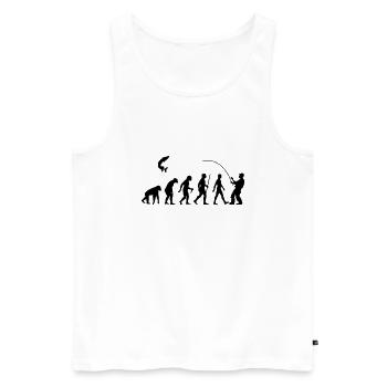 Evolution Fischer - Männer Premium Bio Tank Top - Weiß - Vorne - AI Model Male 178 light (178cm)