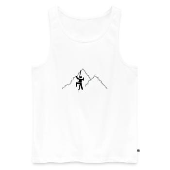 Climbing - Men's Premium Organic Tank Top - white - Front - Michal (187cm)