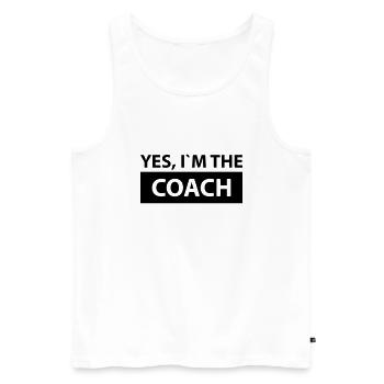yes i´m the coach - Men's Premium Organic Tank Top - white - Front - Michal (187cm)