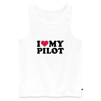 I love my Pilot - Débardeur bio Premium Homme - blanc - Devant - Michal (187cm)