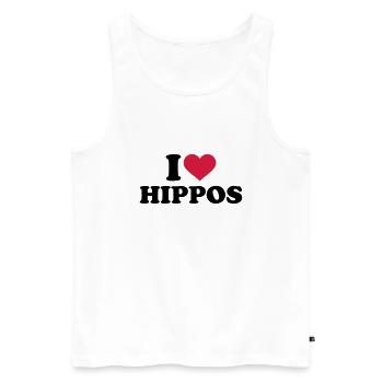 Nilpferd - Männer Premium Bio Tank Top - Weiß - Vorne - Michal (187cm)