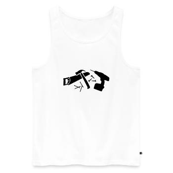 Tools - Men's Premium Organic Tank Top - white - Front - AI Model Male 178 light (178cm)