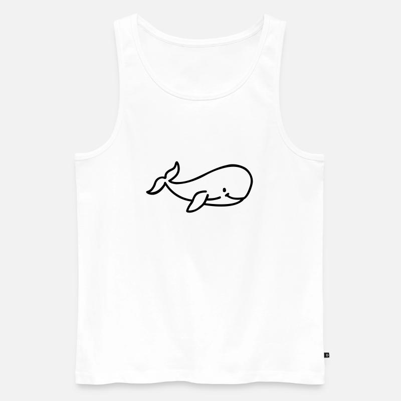 Wal - Männer Premium Bio Tank Top - Weiß