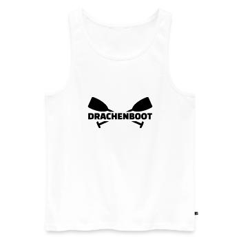 Drachenboot - Männer Premium Bio Tank Top - Weiß - Vorne - Michal (187cm)