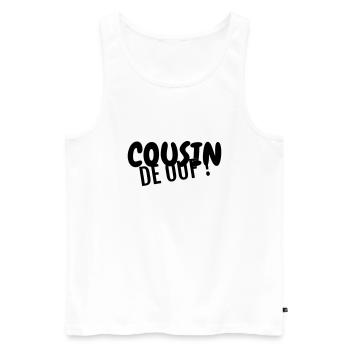 Onkel / Tante / Vetter / Cousin / Kusine - Männer Premium Bio Tank Top - Weiß - Vorne - AI Model Male 178 light (178cm)