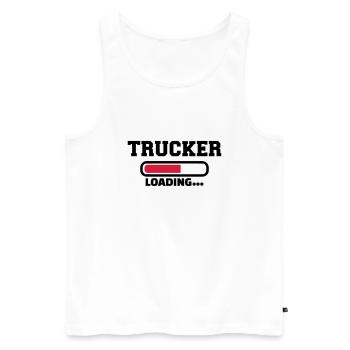 Trucker - Débardeur bio Premium Homme - blanc - Devant - AI Model Male 178 light (178cm)