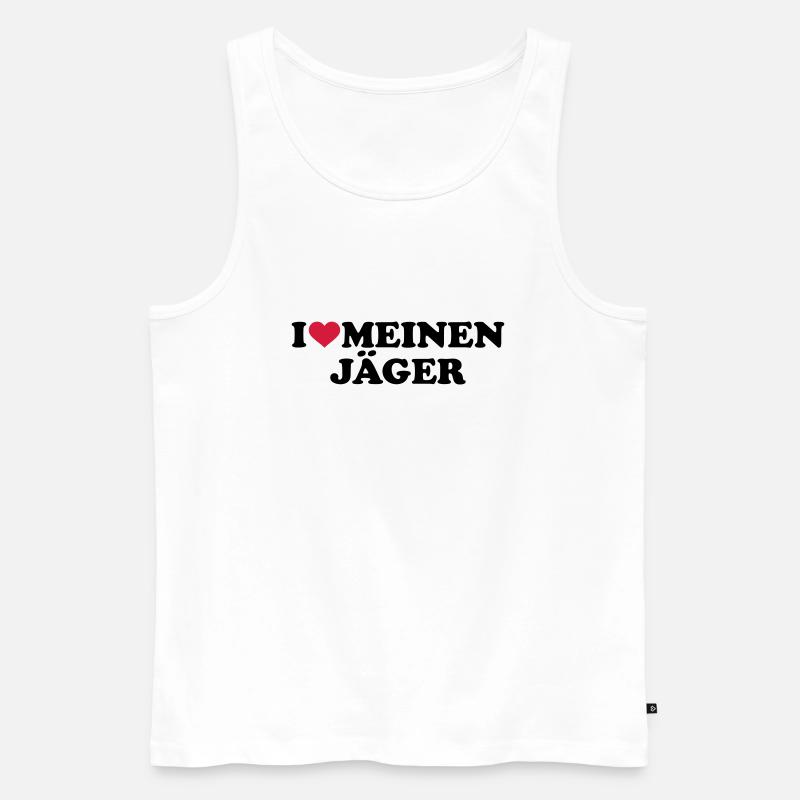 Jäger - Männer Premium Bio Tank Top - Weiß