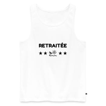 Retirement Retired Ruhestand Retraite Retraitée - Men's Premium Organic Tank Top - white - Front - AI Model Male 178 light (178cm)