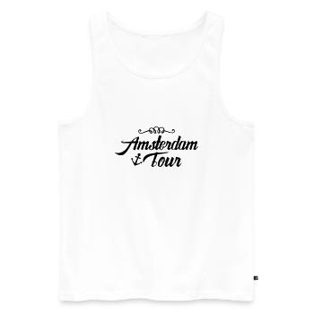 amsterdam tour - Männer Premium Bio Tank Top - Weiß - Vorne - AI Model Male 178 light (178cm)