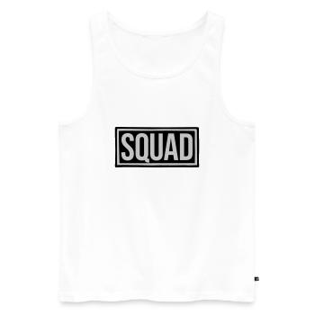 Text Squad Leader Schild - Männer Premium Bio Tank Top - Weiß - Vorne - Michal (187cm)