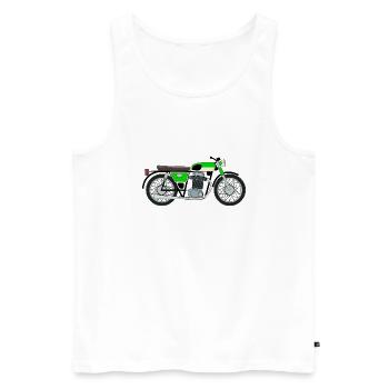 OLD GREEN BIKE - Débardeur bio Premium Homme - blanc - Devant - Michal (187cm)