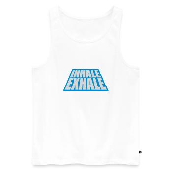 Inspirez expirez Yoga citation - Débardeur bio Premium Homme - blanc - Devant - Michal (187cm)