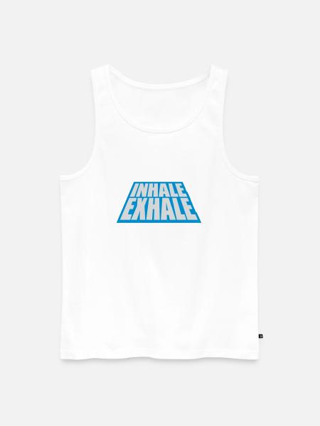 inhale exhale yoga quote - Men's Premium Organic Tank Top - white