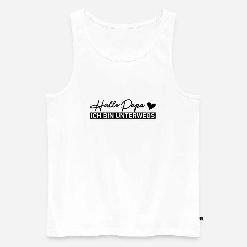 Hallo Papa - Männer Premium Bio Tank Top - Weiß
