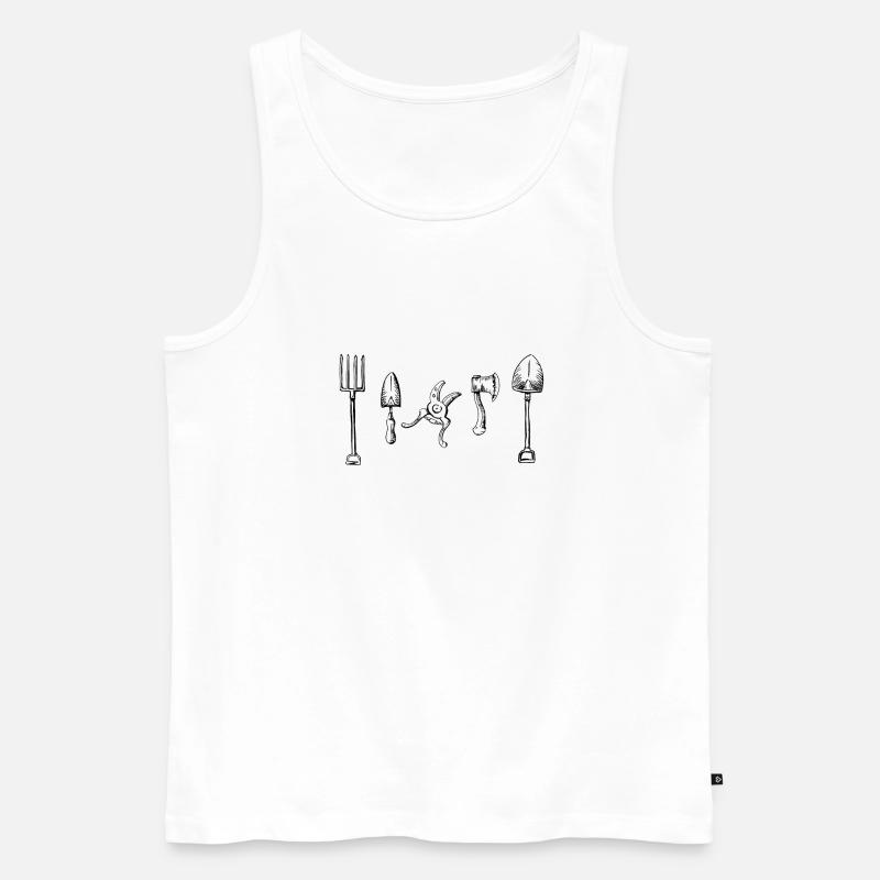 Gartengeräte Garten - Männer Premium Bio Tank Top - Weiß