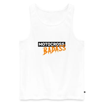 Motocross orange logo - Men's Premium Organic Tank Top - white - Front - AI Model Male 178 light (178cm)