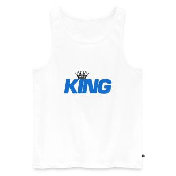 king - Männer Premium Bio Tank Top - Weiß - Vorne - AI Model Male 178 light (178cm)