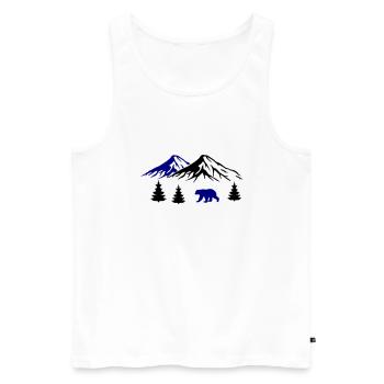 mountains, bear, nature - Men's Premium Organic Tank Top - white - Front - Michal (187cm)
